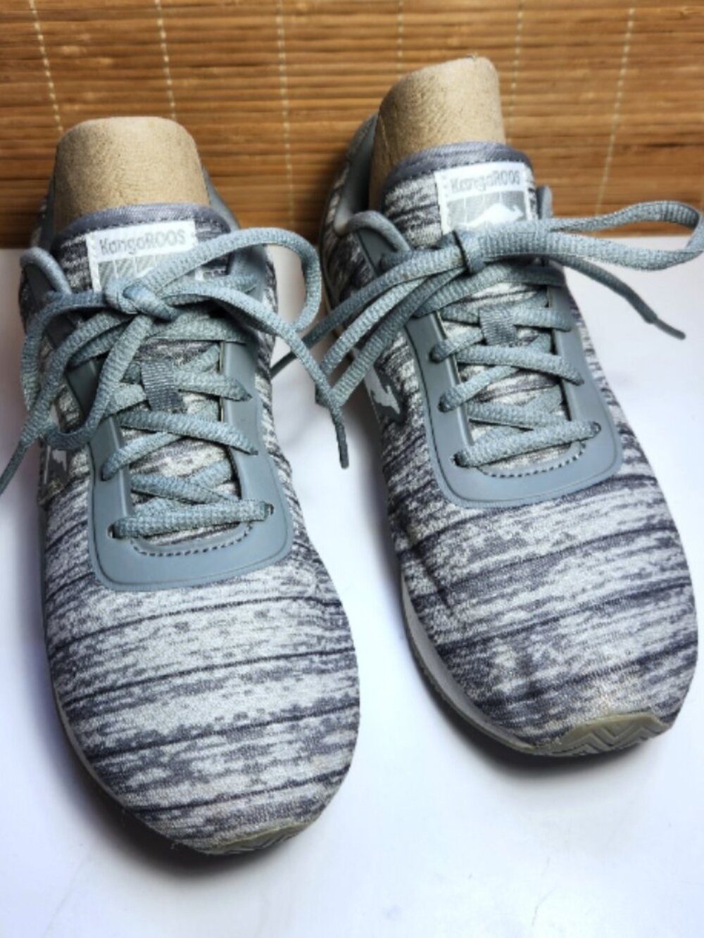 Kangaroos Grey Knit Memory Foam Athletic Running Shoes Sneakers Womens Size 8